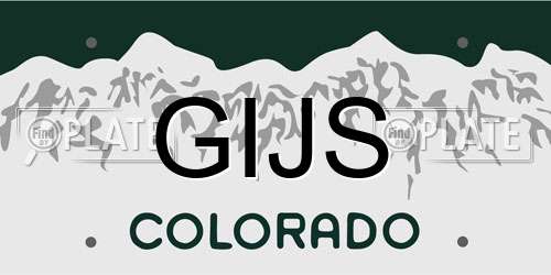 GIJS Colorado License Plate