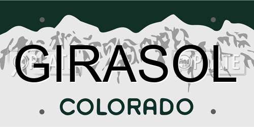 GIRASOL Colorado License Plate