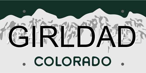 GIRLDAD Colorado License Plate