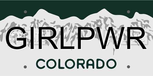 GIRLPWR Colorado License Plate