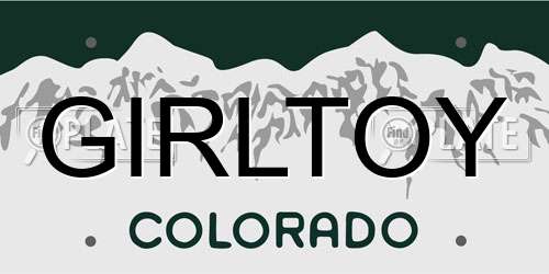 GIRLTOY Colorado License Plate
