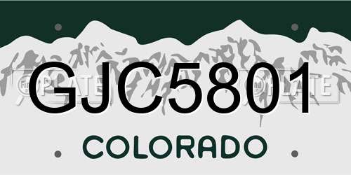 GJC5801 Colorado License Plate