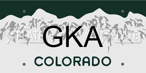 GKA Colorado License Plate
