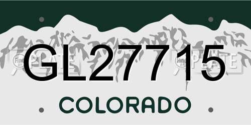 GL27715 Colorado License Plate