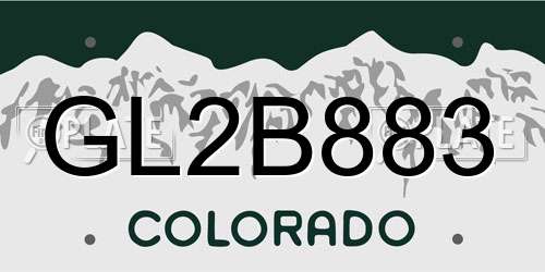 GL2B883 Colorado License Plate