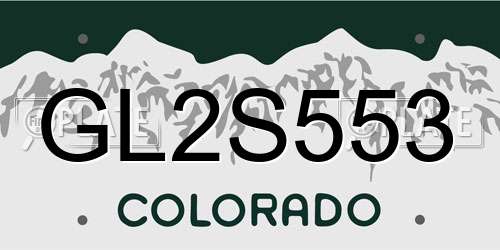 GL2S553 Colorado License Plate