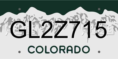 GL2Z715 Colorado License Plate