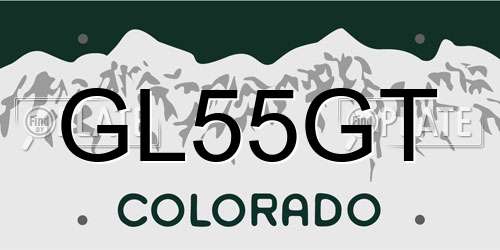 GL55GT Colorado License Plate