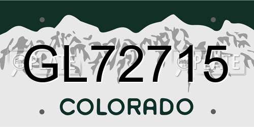 GL72715 Colorado License Plate