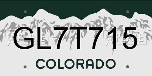 GL7T715 Colorado License Plate