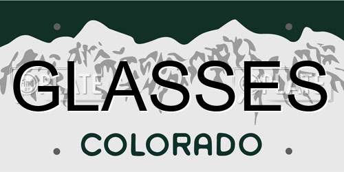 GLASSES Colorado License Plate