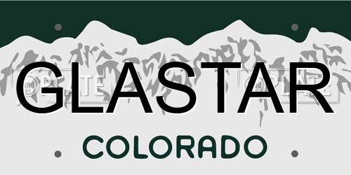 GLASTAR Colorado License Plate