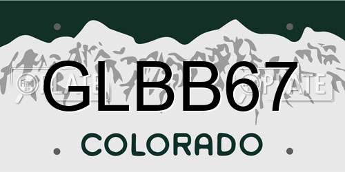 GLBB67 Colorado License Plate
