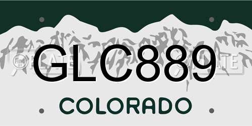 GLC889 Colorado License Plate