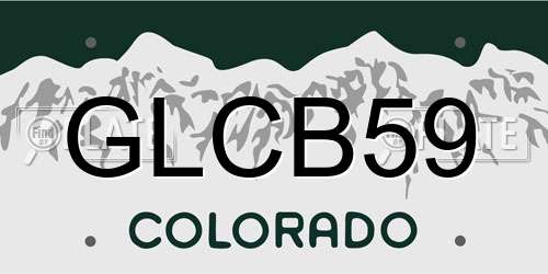 GLCB59 Colorado License Plate