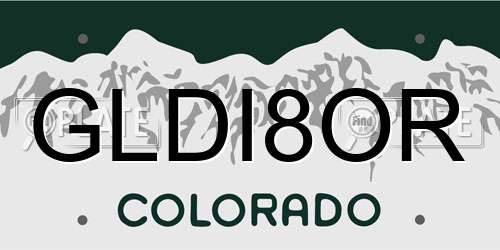 GLDI8OR Colorado License Plate