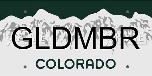GLDMBR Colorado License Plate