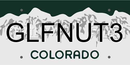 GLFNUT3 Colorado License Plate
