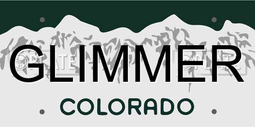 GLIMMER Colorado License Plate
