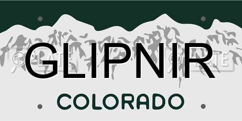 GLIPNIR Colorado License Plate