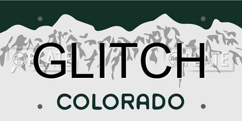 GLITCH Colorado License Plate
