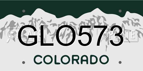 GLO573 Colorado License Plate