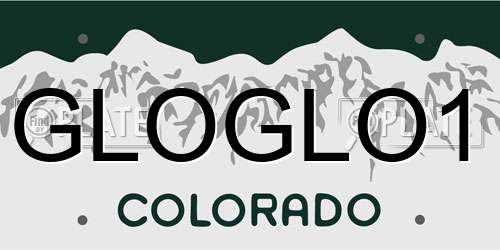GLOGLO1 Colorado License Plate