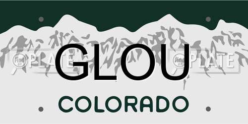 GLOU Colorado License Plate