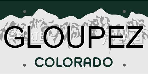 GLOUPEZ Colorado License Plate
