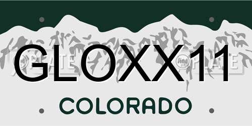 GLOXX11 Colorado License Plate
