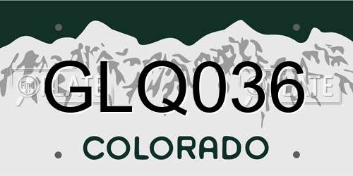 GLQ036 Colorado License Plate