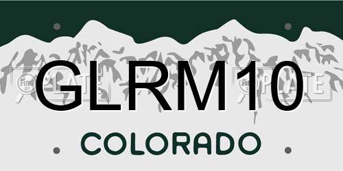 GLRM10 Colorado License Plate