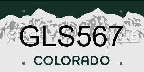 GLS567 Colorado License Plate