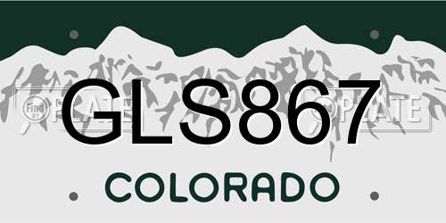 GLS867 Colorado License Plate