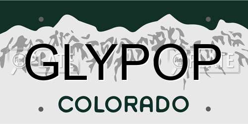 GLYPOP Colorado License Plate