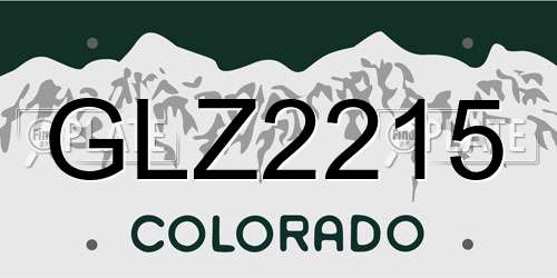 GLZ2215 Colorado License Plate