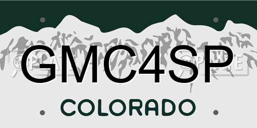 GMC4SP Colorado License Plate