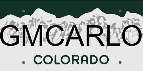 GMCARLO Colorado License Plate