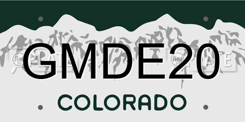 GMDE20 Colorado License Plate