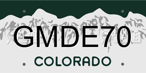 GMDE70 Colorado License Plate