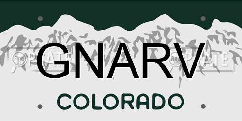 GNARV Colorado License Plate