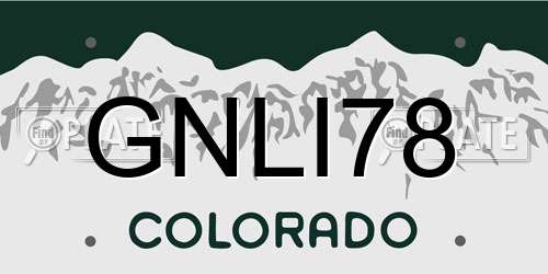 GNLI78 Colorado License Plate