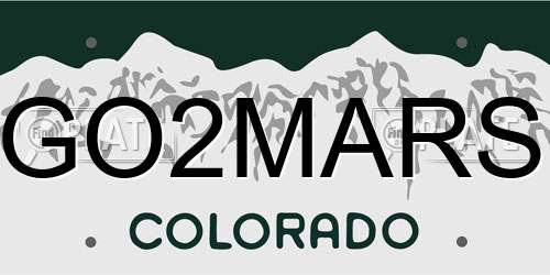 GO2MARS Colorado License Plate