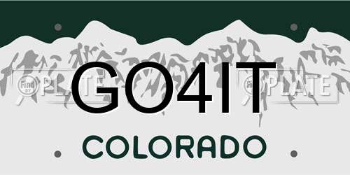 GO4IT Colorado License Plate