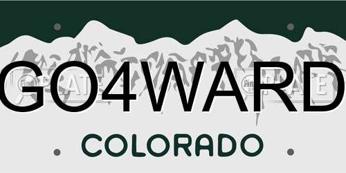 GO4WARD Colorado License Plate