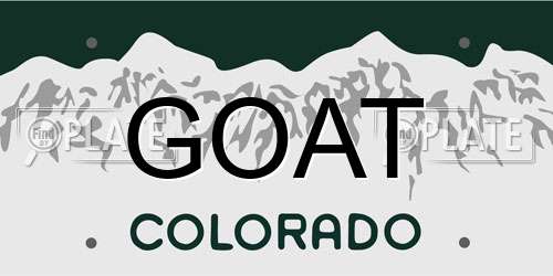 GOAT Colorado License Plate