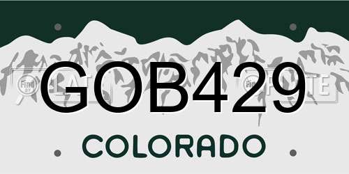 GOB429 Colorado License Plate