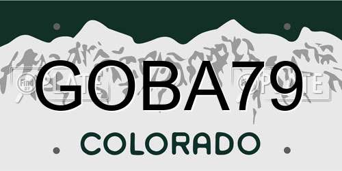 GOBA79 Colorado License Plate