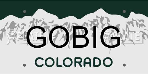 GOBIG Colorado License Plate