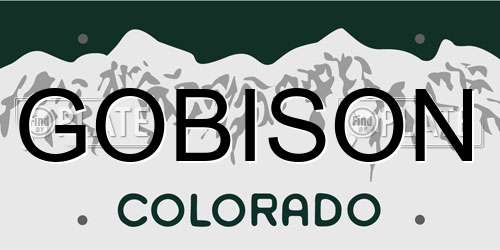 GOBISON Colorado License Plate